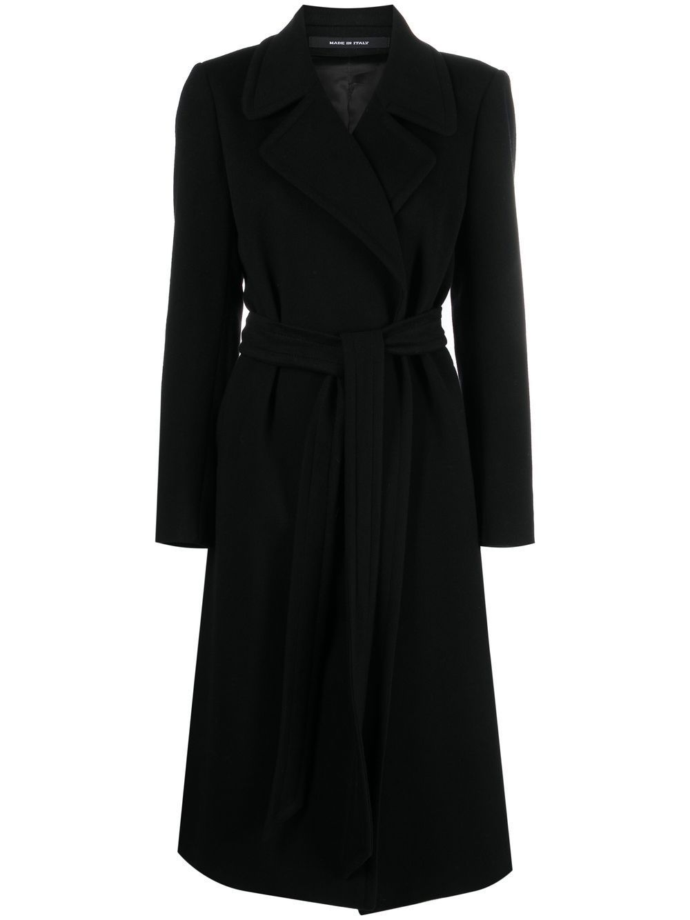 Shop Tagliatore Belted Single-breasted Coat In Black