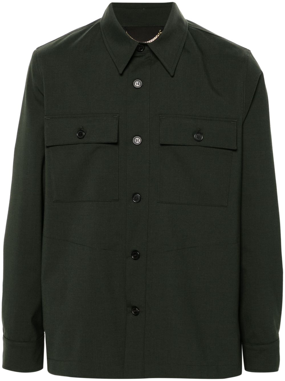 Department 5 straight-point collar shirt jacket - Green