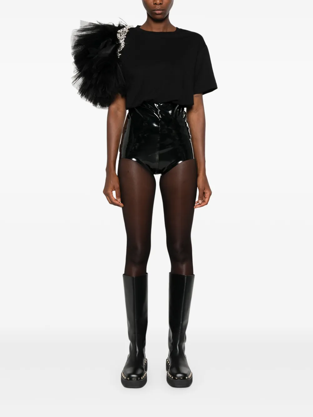 Alchemy x Lia Aram T-shirt verfraaid met kristallen - Zwart