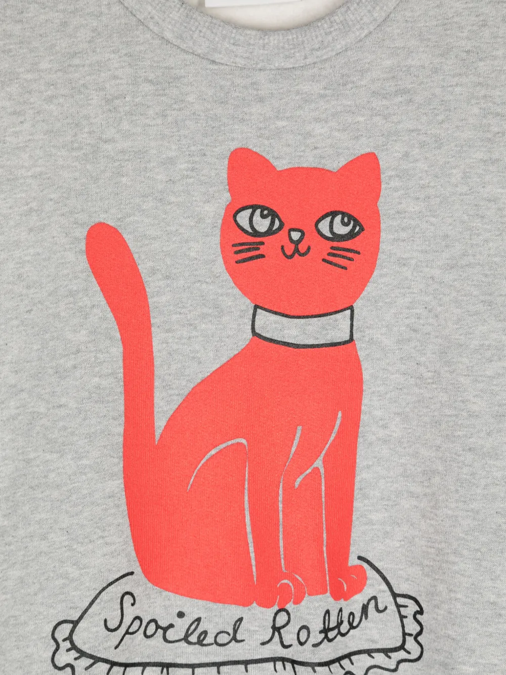 Shop Mini Rodini Cat-print Sweatshirt In Grey