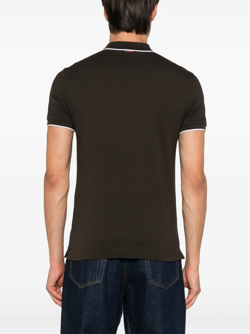 Zegna Poloshirt met geborduurd logo Bruin