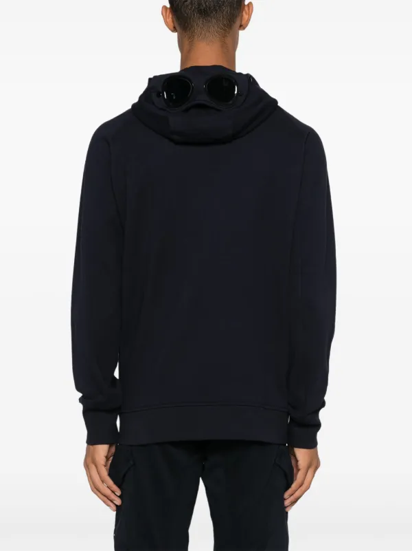 C.P. Company Goggles detail zip up Hoodie Blue FARFETCH AU