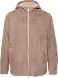 Lardini suede hooded jacket - Brown