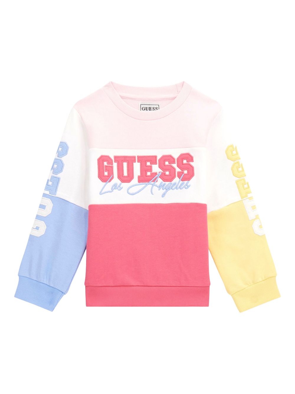 Guess kids Sweater met geborduurd logo Roze