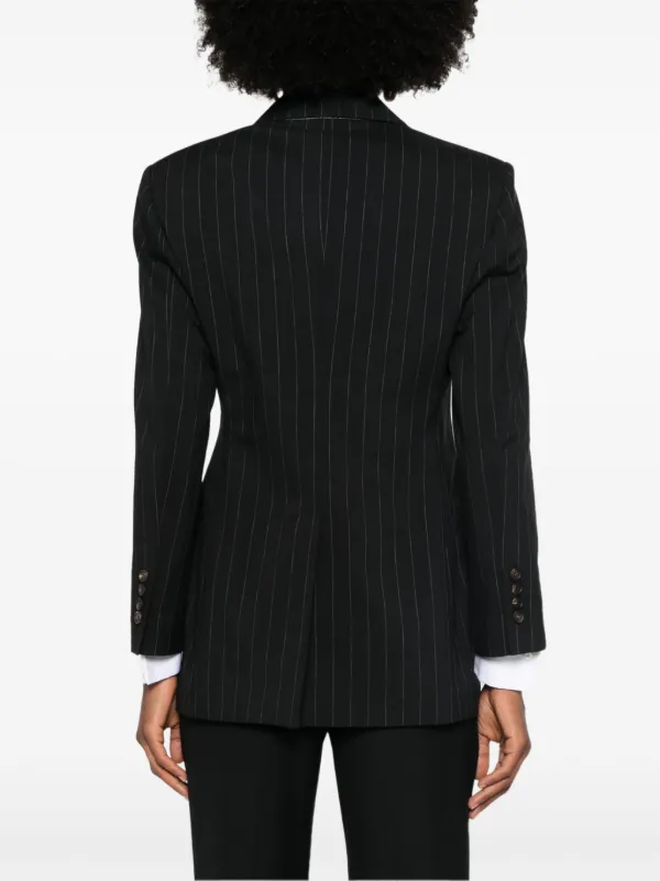 ジャケット BRUNELLO CUCINELLI Pinstripe blazer Brunello Cucinelli // Navy & Brown Striped Linen & Wool