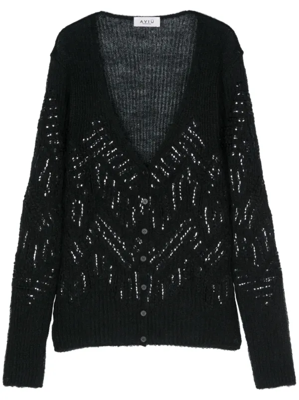 Embellished black cardigan 2025