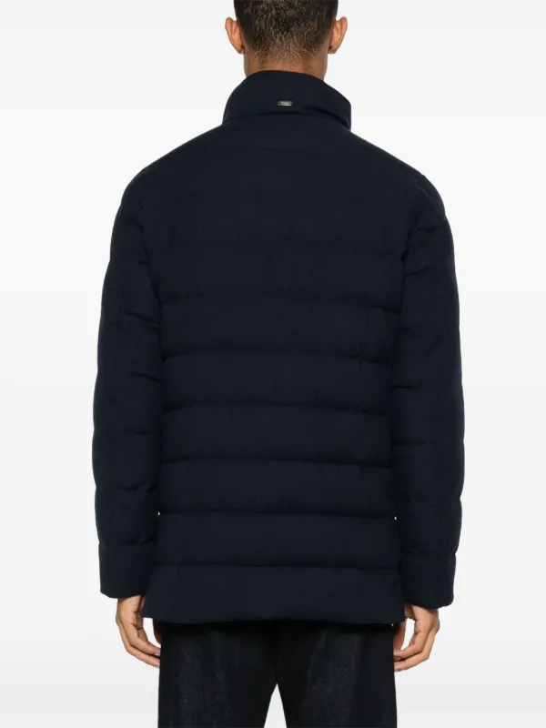 Herno logo-plaque Puffer Jacket | Blue | FARFETCH