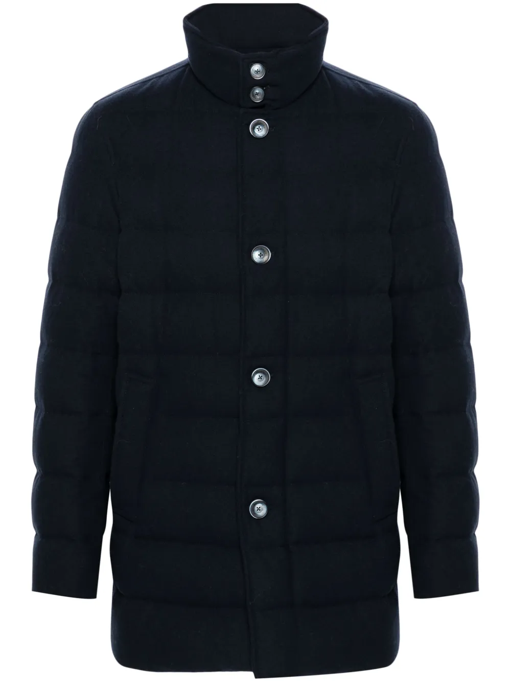 Herno logo plaque Puffer Jacket Blue FARFETCH HK