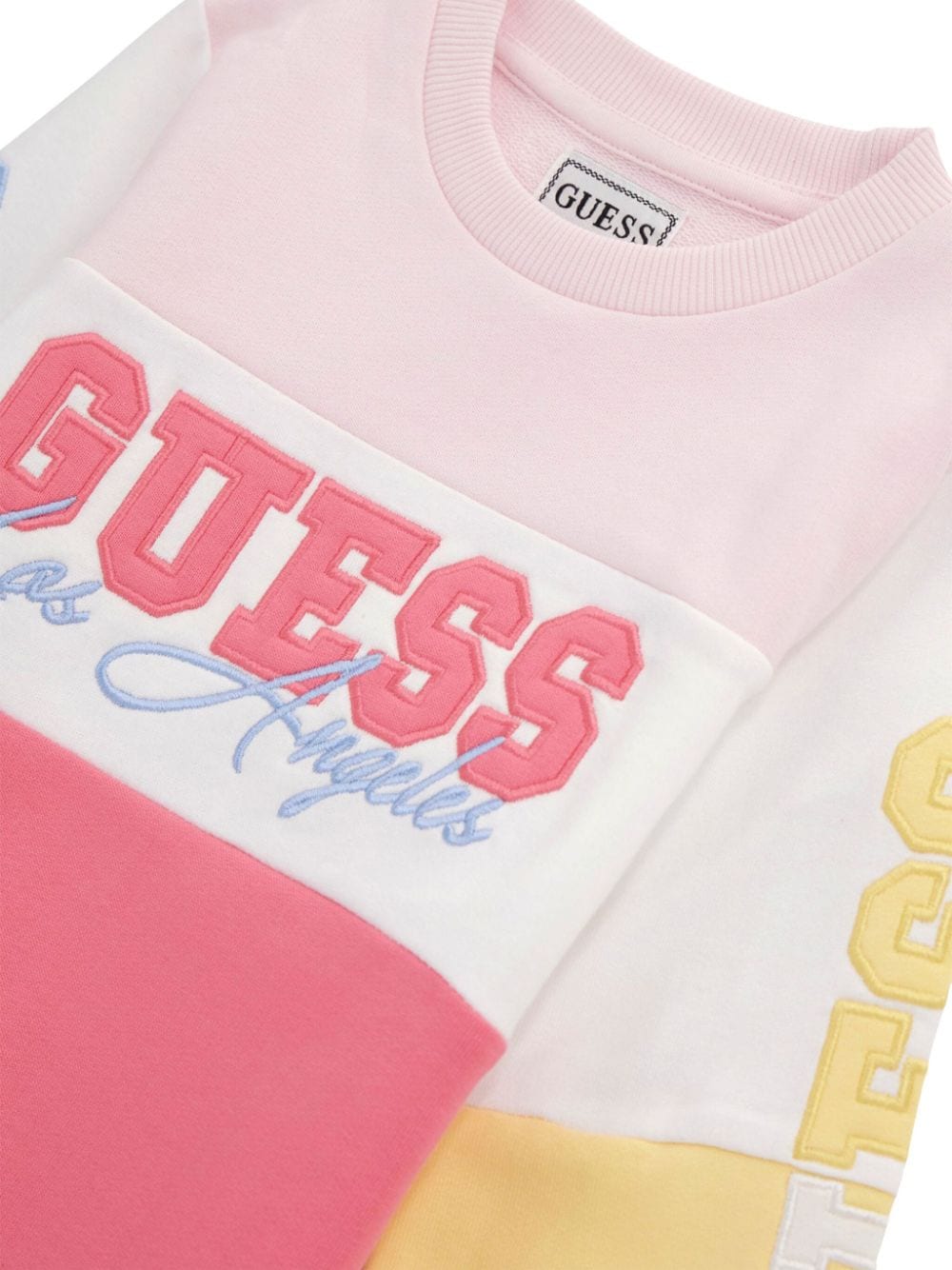 Shop Guess Logo-embroidered Sweatshirt In Pink