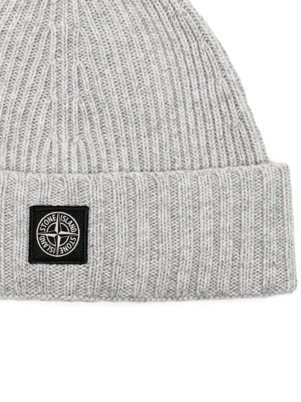 Stone Island Junior コンパスロゴ ビーニー | グレー | FARFETCH JP