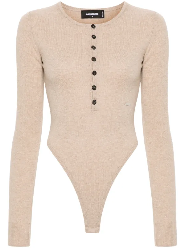 DSQUARED2 Knitted Bodysuit Brown FARFETCH LB