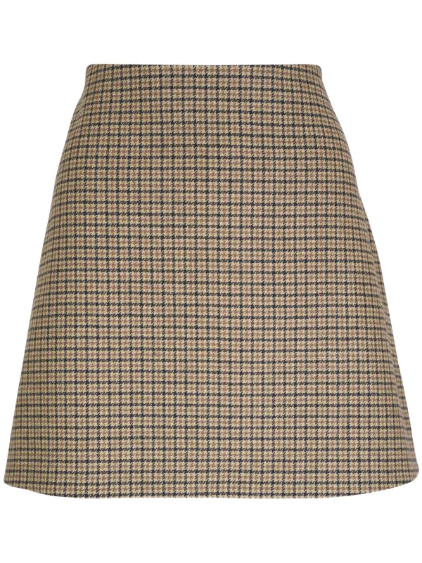 Moncler Check-pattern Mini Skirt in Brown