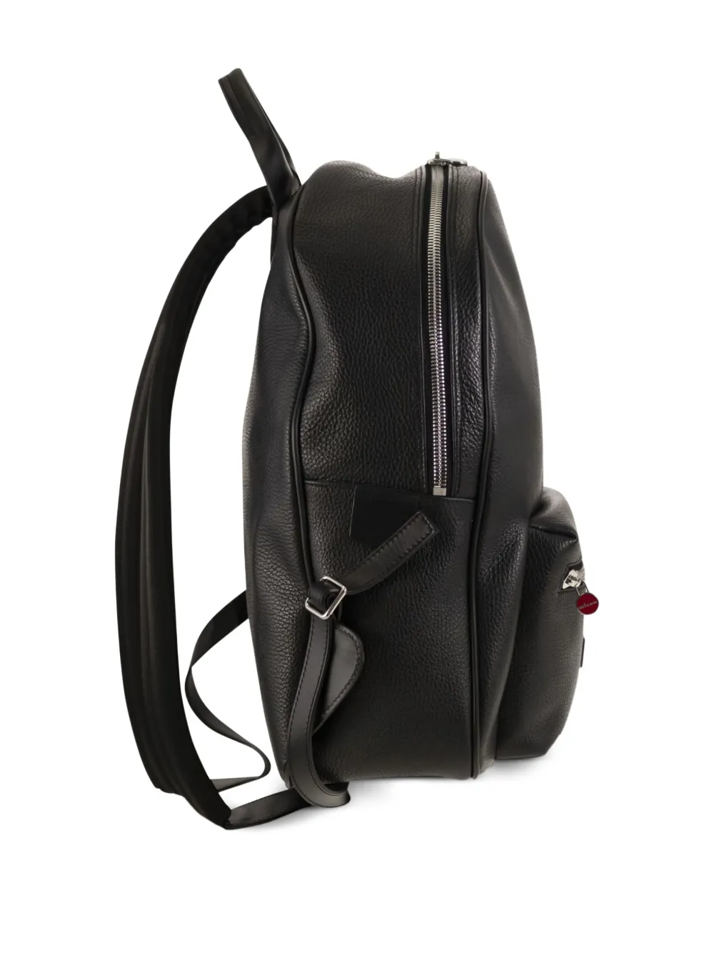 Kiton Leren rugzak met handgreep Zwart