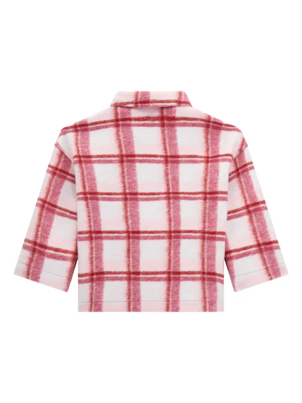 Guess Kids check pattern Jacket Pink FARFETCH PH