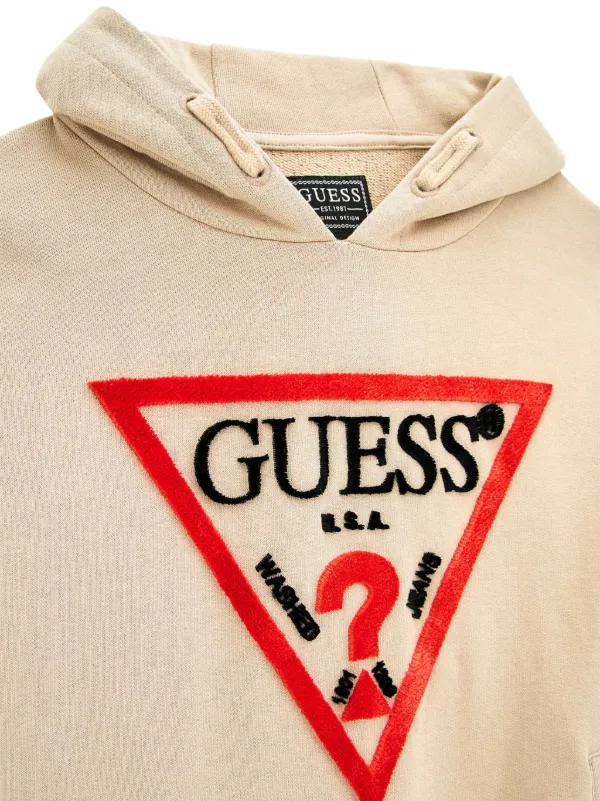 Guess Kids logo embroidered Hoodie Neutrals FARFETCH AE