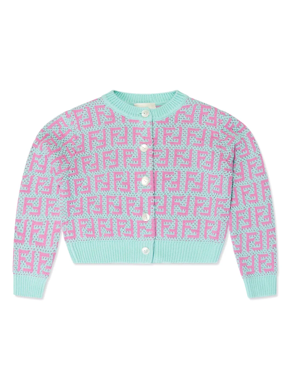 Fendi Kids Vest van katoen-kasjmier met FF-logo Roze