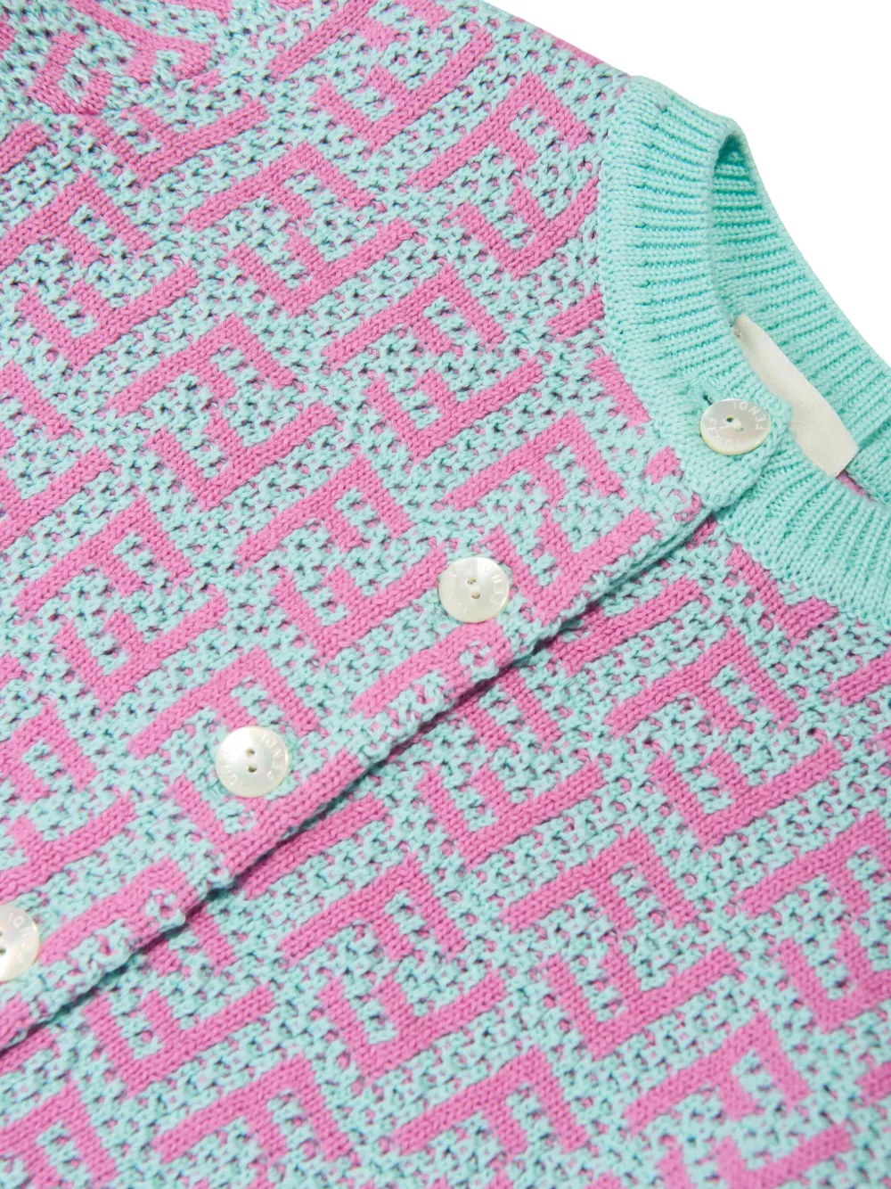 Fendi Kids Vest van katoen-kasjmier met FF-logo Roze