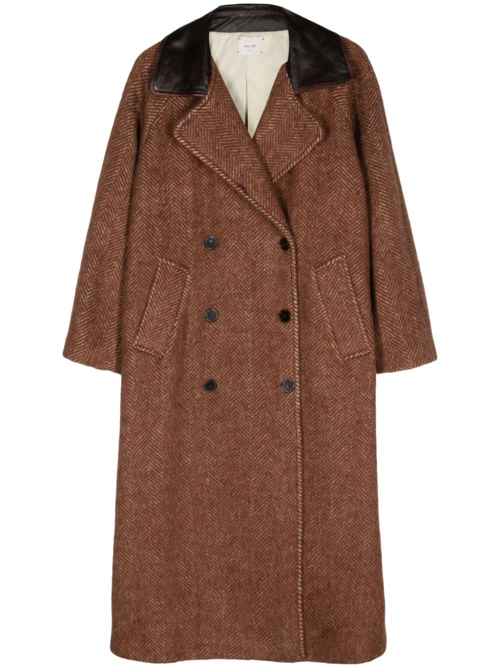 ALYSI HERRINGBONE-PATTERN COAT 