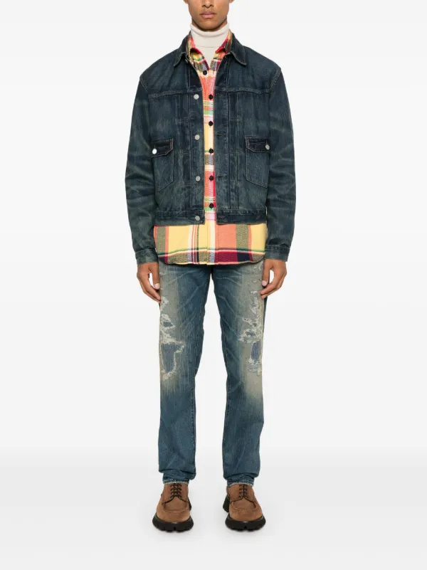 Ralph Lauren RRL ダメージ ジーンズ | ブルー | FARFETCH JP