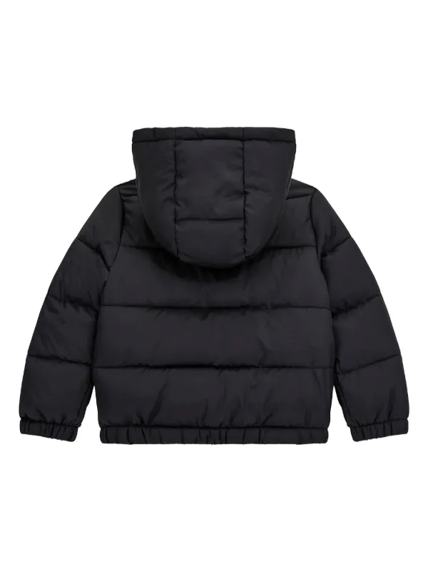 Guess Kids logo print Padded Jacket Black FARFETCH AE