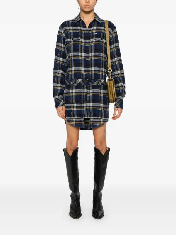 blue check mini dress Blue Check Gingham Gather Bust Mini Dress main image 0
