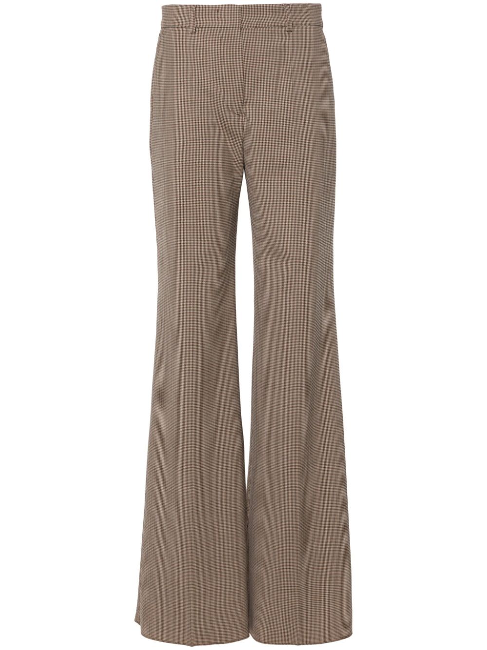 Sportmax Checked Flared Trousers | Brown | FARFETCH