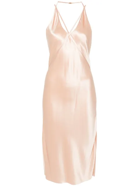 Saint Laurent backless silk slip dress