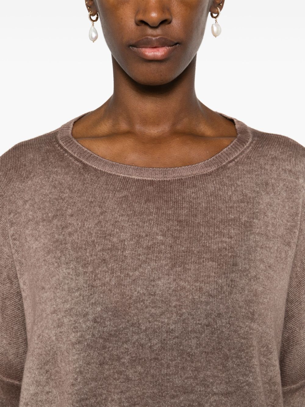 Shop Avant Toi Bleached Sweater In Brown