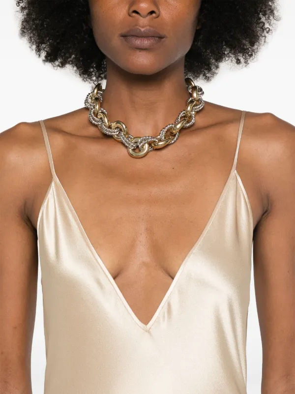 VIP【送料関税込】SAINT LAURENT V-NECKED SLEELVESS DRESS Saint Laurent V-Neck Dress in Silk Satin | Saks Fifth Avenue