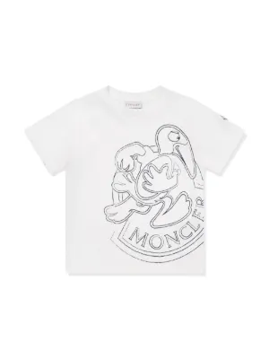 Moncler Enfant Wave-logo Cotton T-shirt | White | FARFETCH