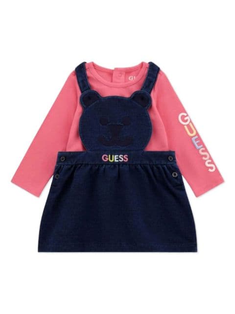 guess kids bear-motif dress set 