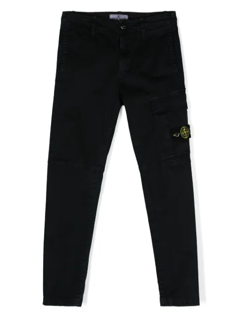 Stone Island Junior pantalones cargo con distintivo Compass