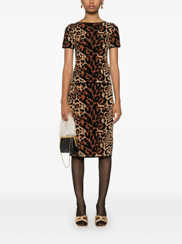 Blumarine leopard-jacquard Top - Farfetch