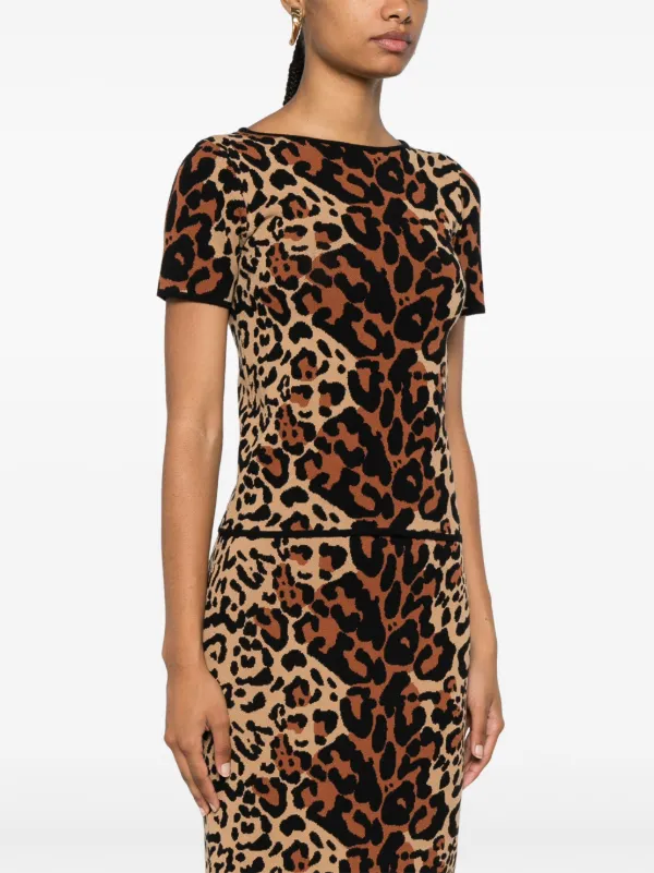 Blumarine leopard-jacquard Top - Farfetch