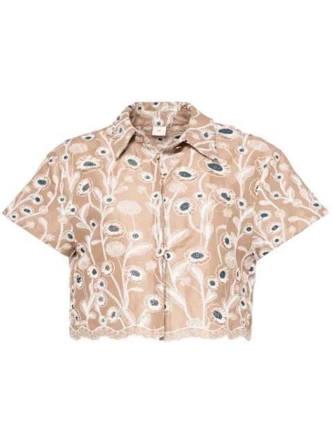Agua By Agua Bendita Virtuosa Petalo cropped shirt