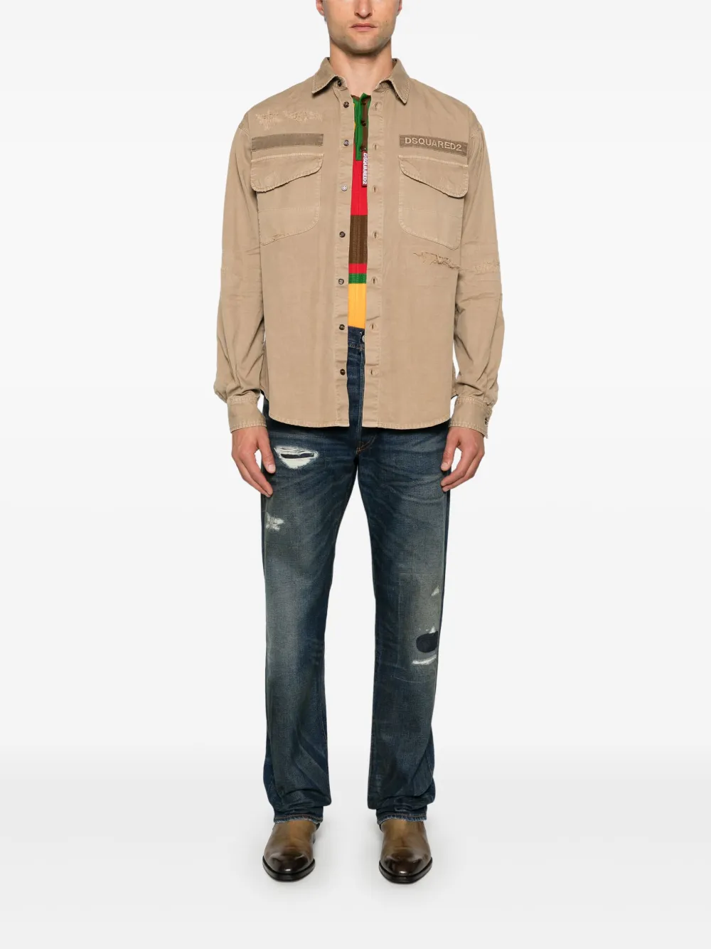 Ralph Lauren Collection Gerafelde jeans - Blauw