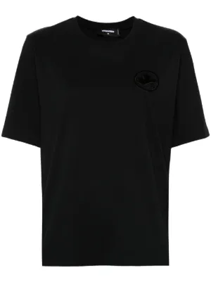 Stella McCartney logo-print Cotton T-shirt | Black | FARFETCH