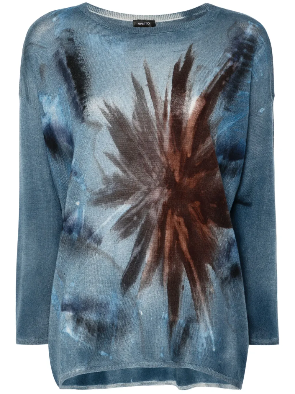 Avant Toi Trui met abstracte print Blauw