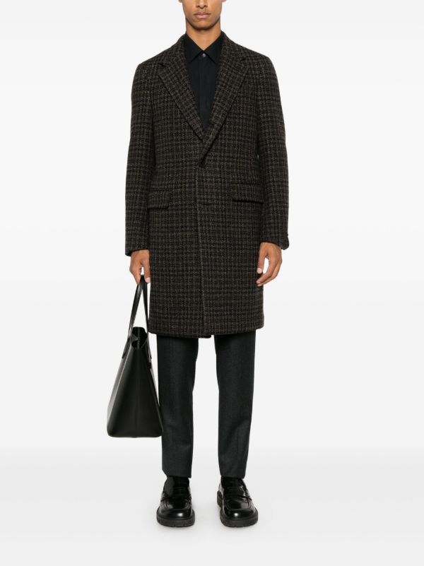 Caruso Houndstooth Coat | Brown | FARFETCH CY