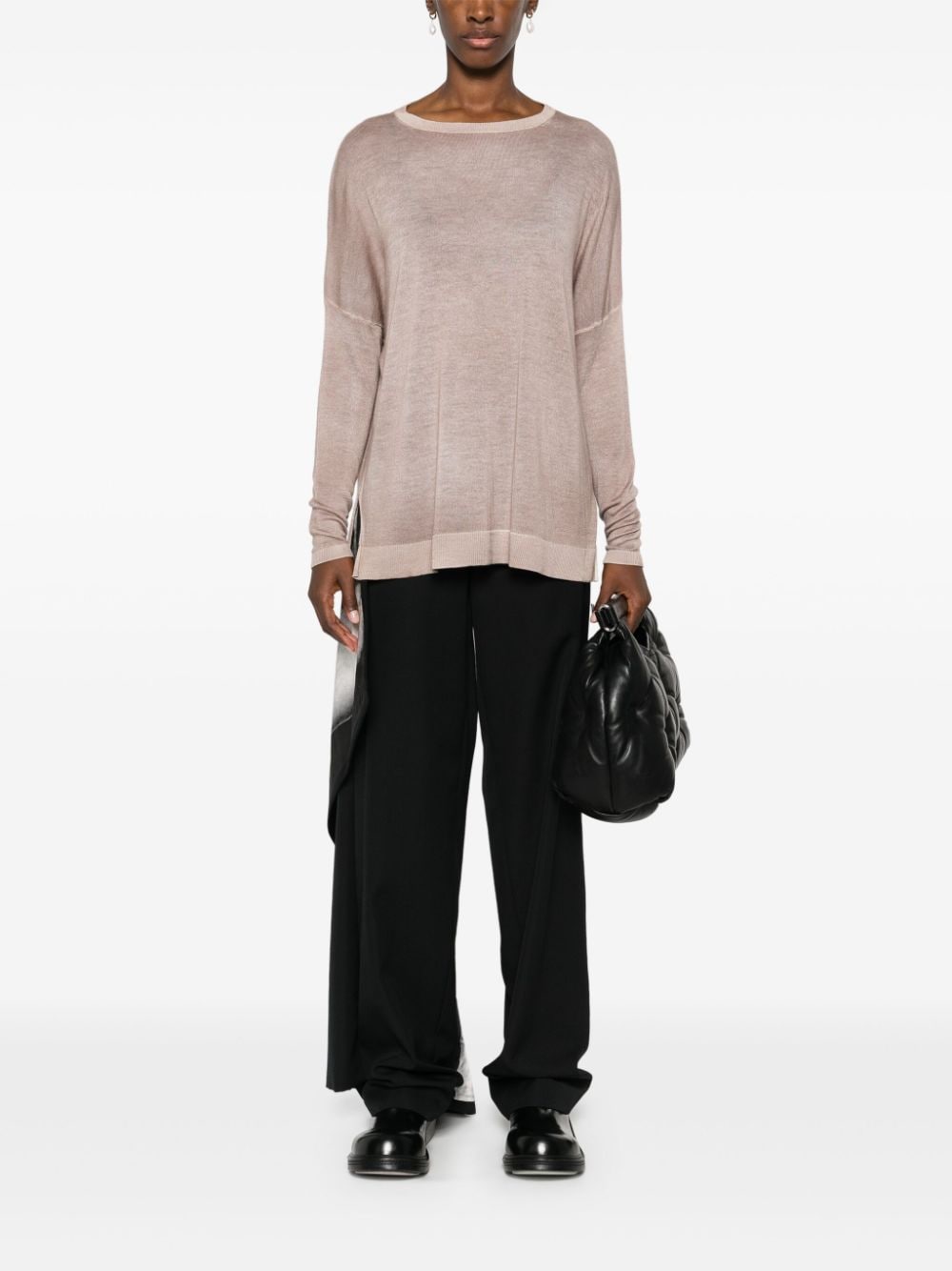 Shop Avant Toi Fine-knit Sweater In Neutrals