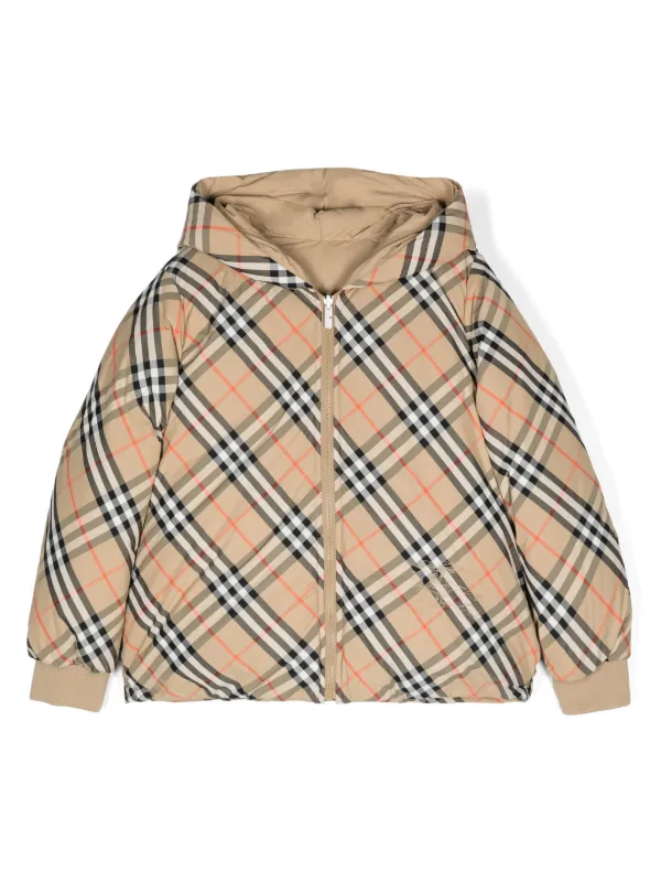 Burberry キッズ　リバーシブル　ジャケット　4Y 100 Burberry Kids リバーシブル パデッドジャケット | ニュートラル