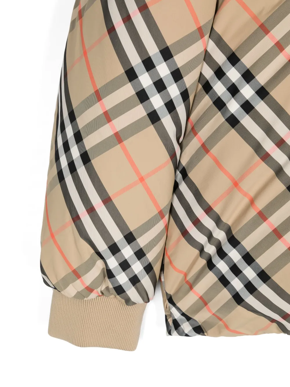 Burberry Kids Geruit donsjack Beige