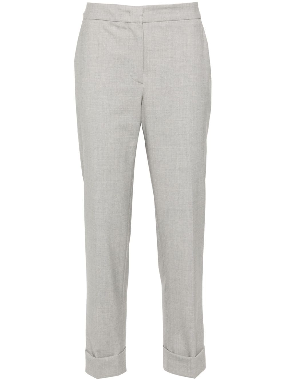 Shop Pt Torino Tapered Trousers In Grey