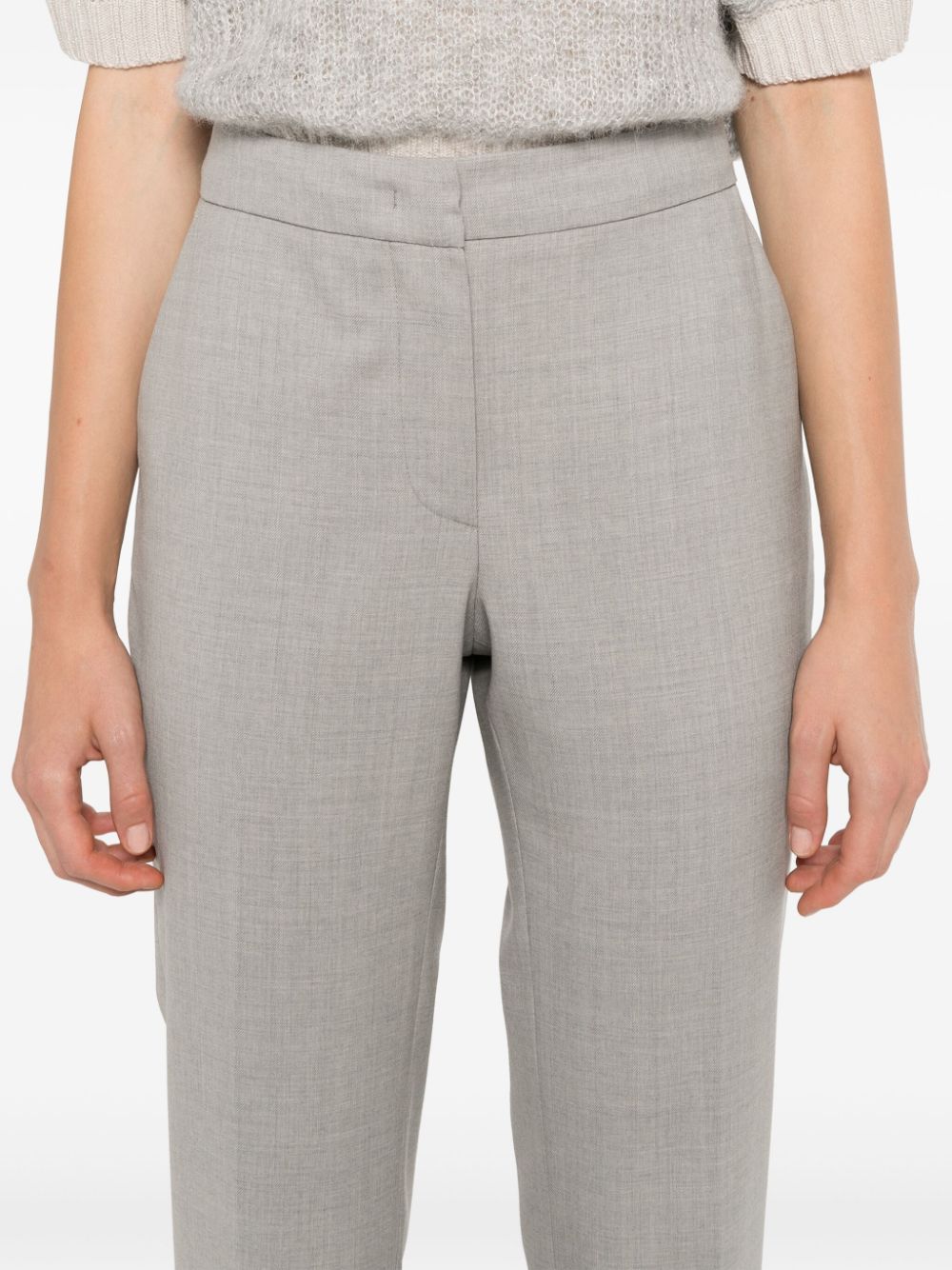 Shop Pt Torino Tapered Trousers In Grey