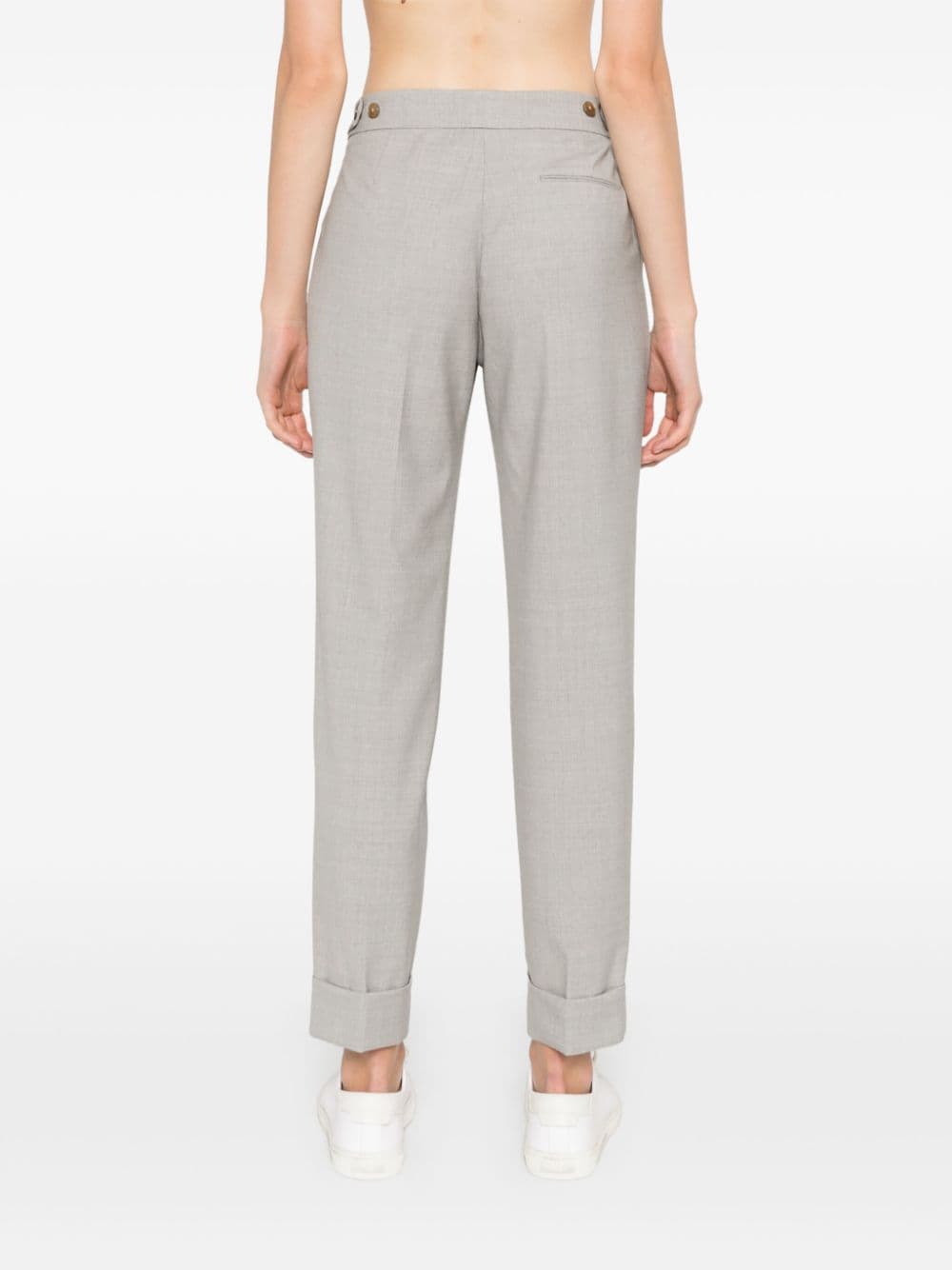 Shop Pt Torino Tapered Trousers In Grey