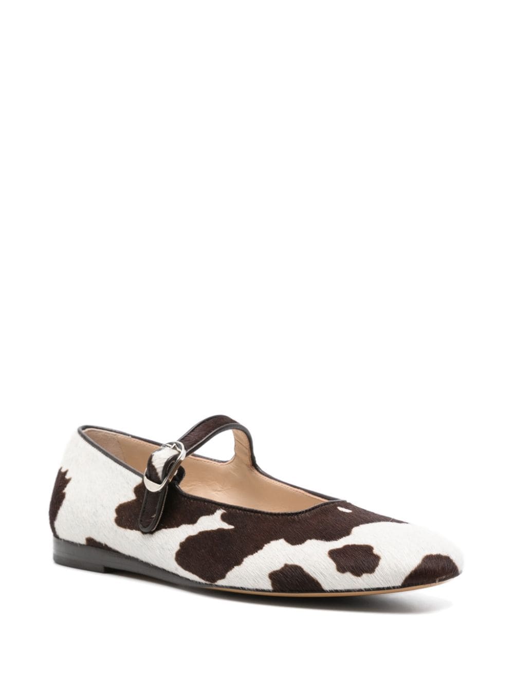 Shop Le Monde Beryl Cow-print Calf Hair Ballerina Shoes