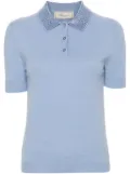 Blumarine crystal-embellished polo top - Blue