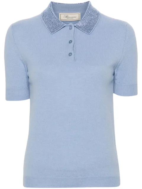 Blumarine playera tipo polo con detalles de cristal