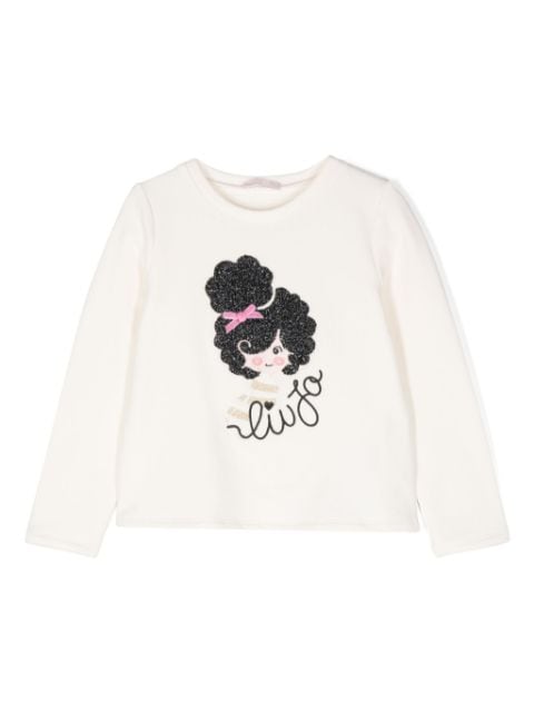 Liu Jo Kids sudadera con logo bordado