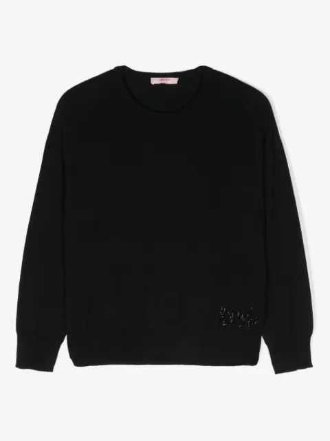 Liu Jo Kids suéter con logo de strass